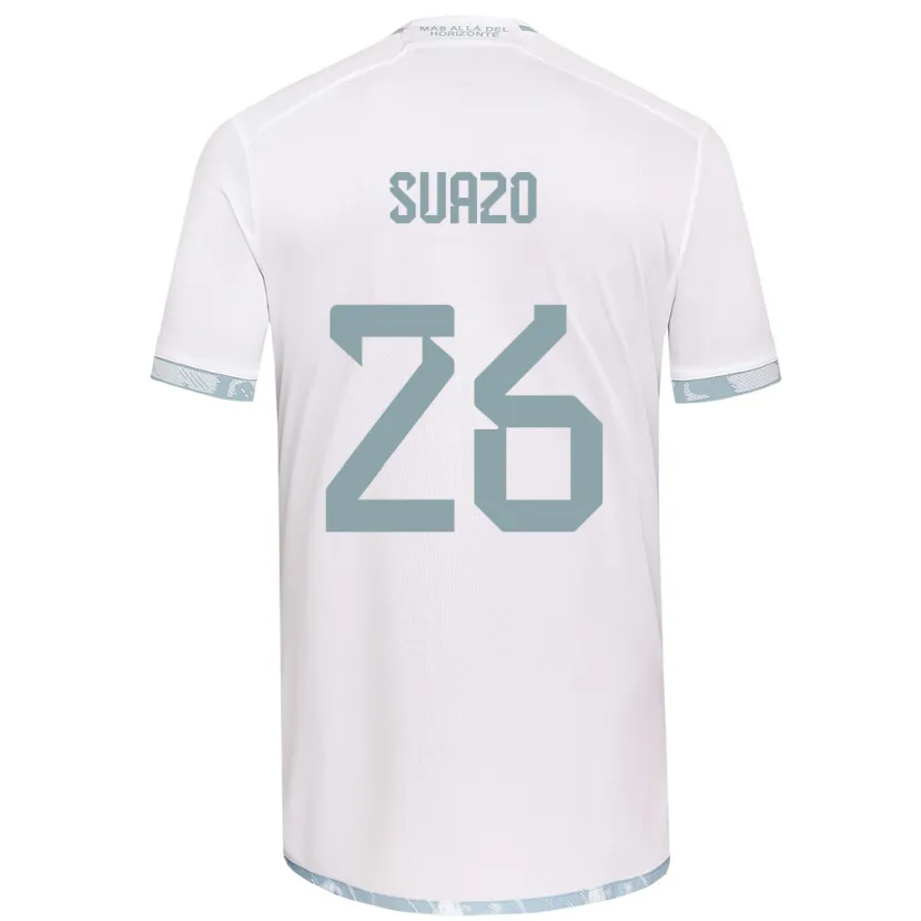 Danxen Kinder Gretzel Suazo #26 Weiß Grau Auswärtstrikot Trikot 2024/25 T-Shirt