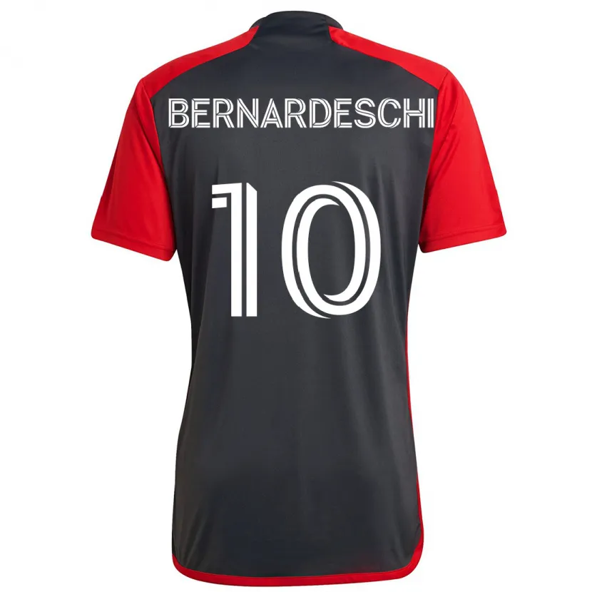 Danxen Herren Federico Bernardeschi #10 Grau Rot Heimtrikot Trikot 2024/25 T-Shirt