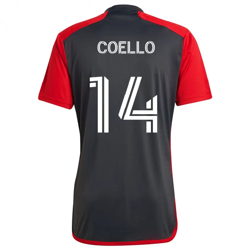 Danxen Herren Alonso Coello #14 Grau Rot Heimtrikot Trikot 2024/25 T-Shirt