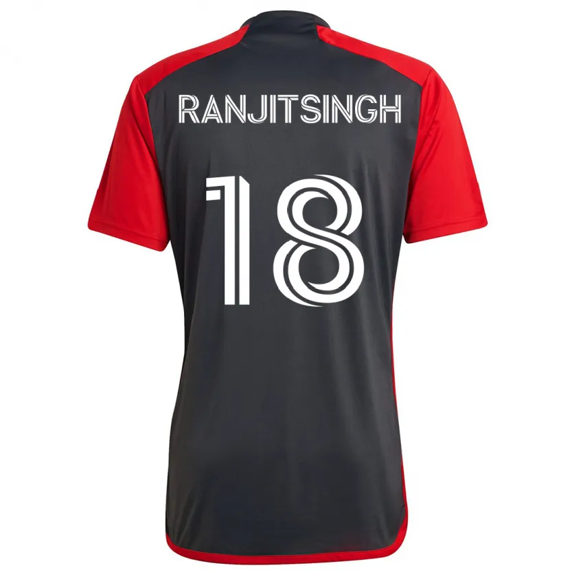 Danxen Herren Greg Ranjitsingh #18 Grau Rot Heimtrikot Trikot 2024/25 T-Shirt