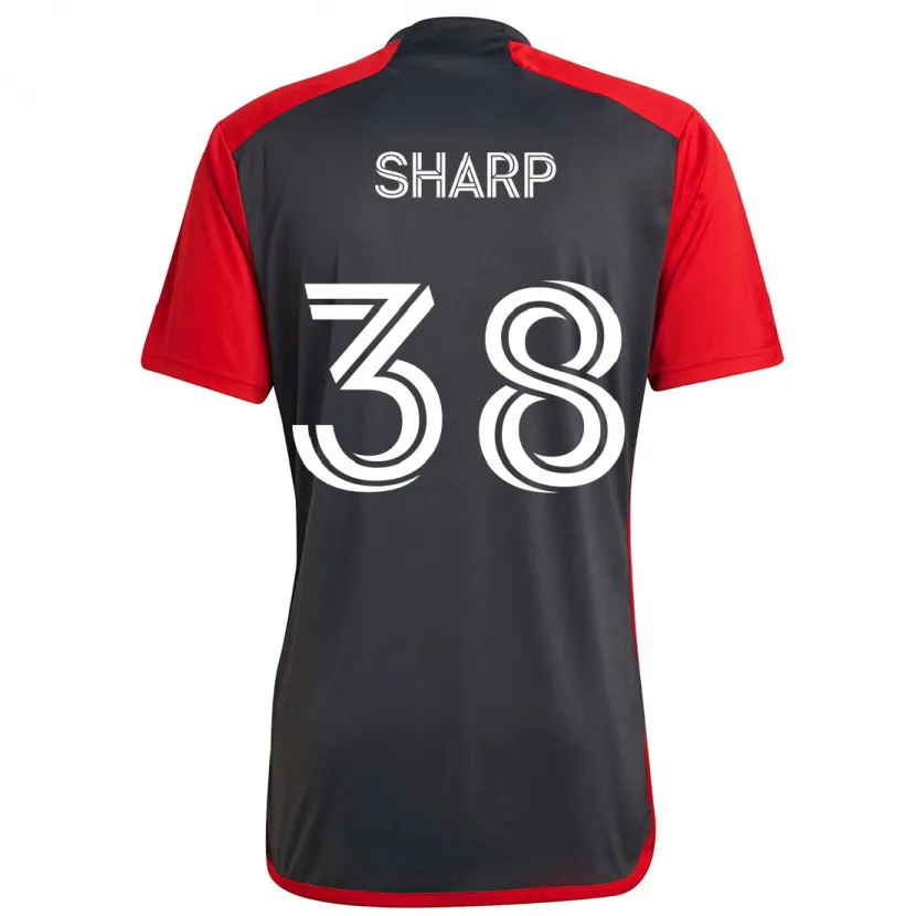 Danxen Herren Charlie Sharp #38 Grau Rot Heimtrikot Trikot 2024/25 T-Shirt