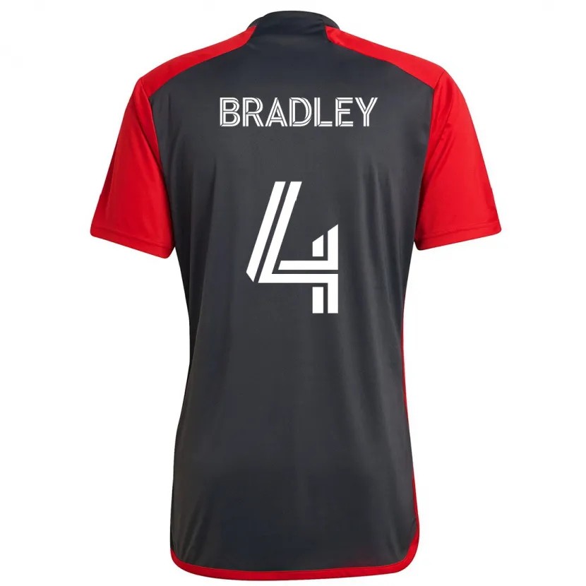 Danxen Herren Michael Bradley #4 Grau Rot Heimtrikot Trikot 2024/25 T-Shirt