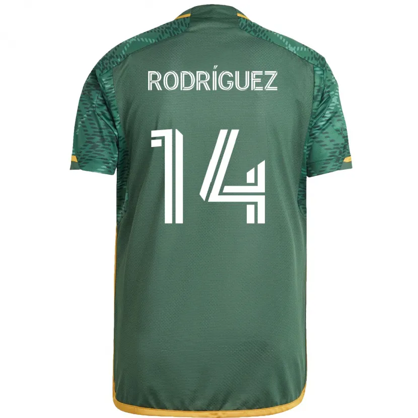 Danxen Herren Jonathan Rodríguez #14 Grün Orange Heimtrikot Trikot 2024/25 T-Shirt