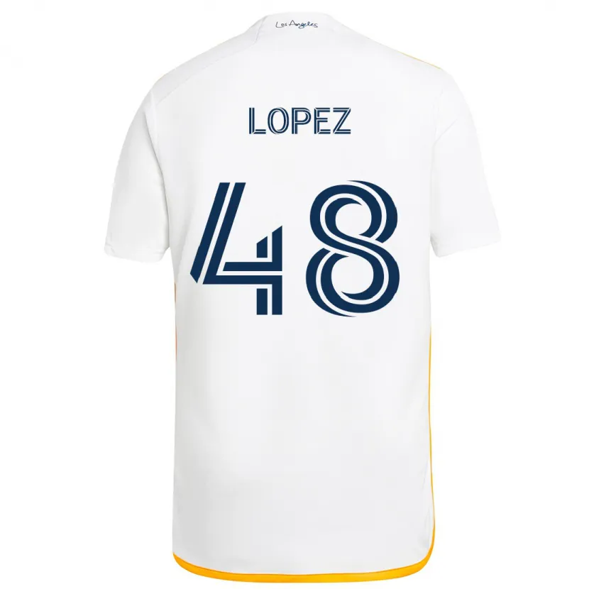 Danxen Herren Diego López #48 Weiß Gelb Heimtrikot Trikot 2024/25 T-Shirt