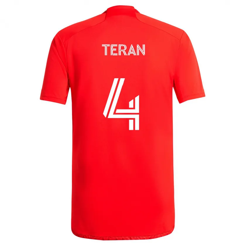 Danxen Herren Carlos Terán #4 Rot-Weiss Heimtrikot Trikot 2024/25 T-Shirt