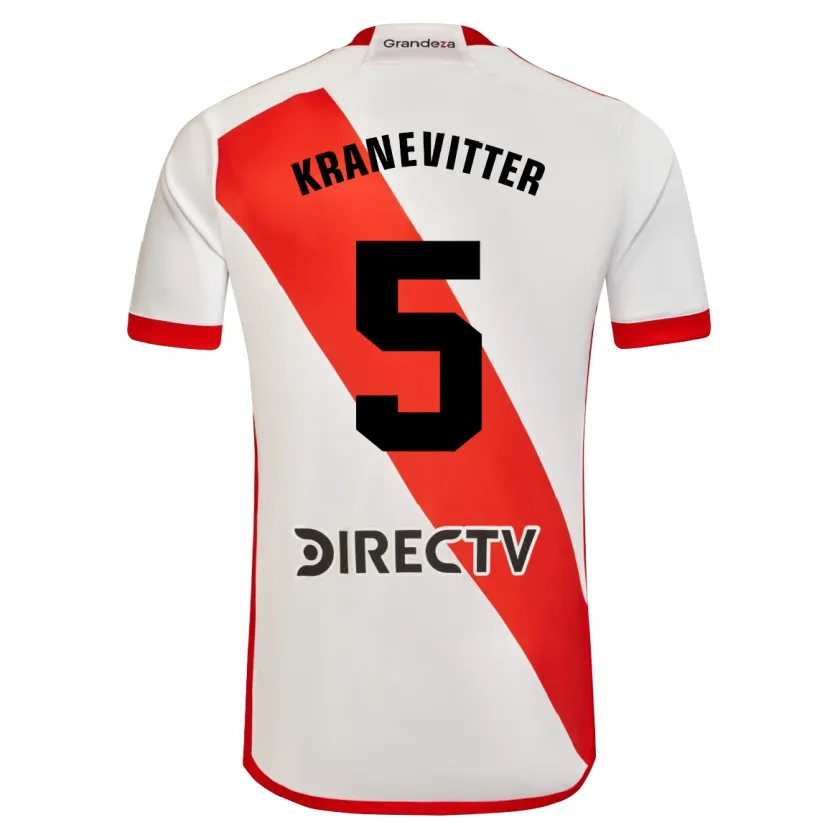 Danxen Herren Matías Kranevitter #5 Weiß Rot Heimtrikot Trikot 2024/25 T-Shirt