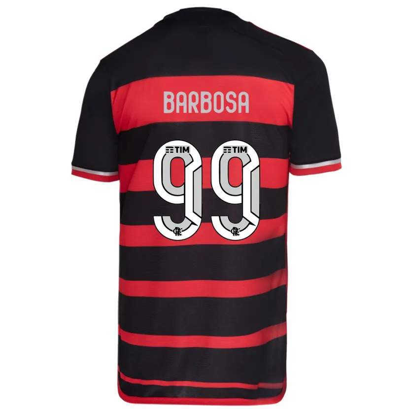 Danxen Herren Gabriel Barbosa #99 Rot Schwarz Heimtrikot Trikot 2024/25 T-Shirt