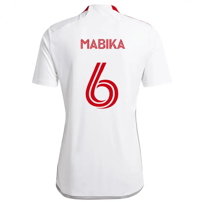 Danxen Herren Aimé Mabika #6 Weiß Rot Auswärtstrikot Trikot 2024/25 T-Shirt