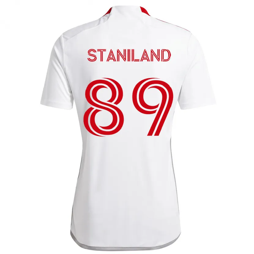 Danxen Herren Charlie Staniland #89 Weiß Rot Auswärtstrikot Trikot 2024/25 T-Shirt