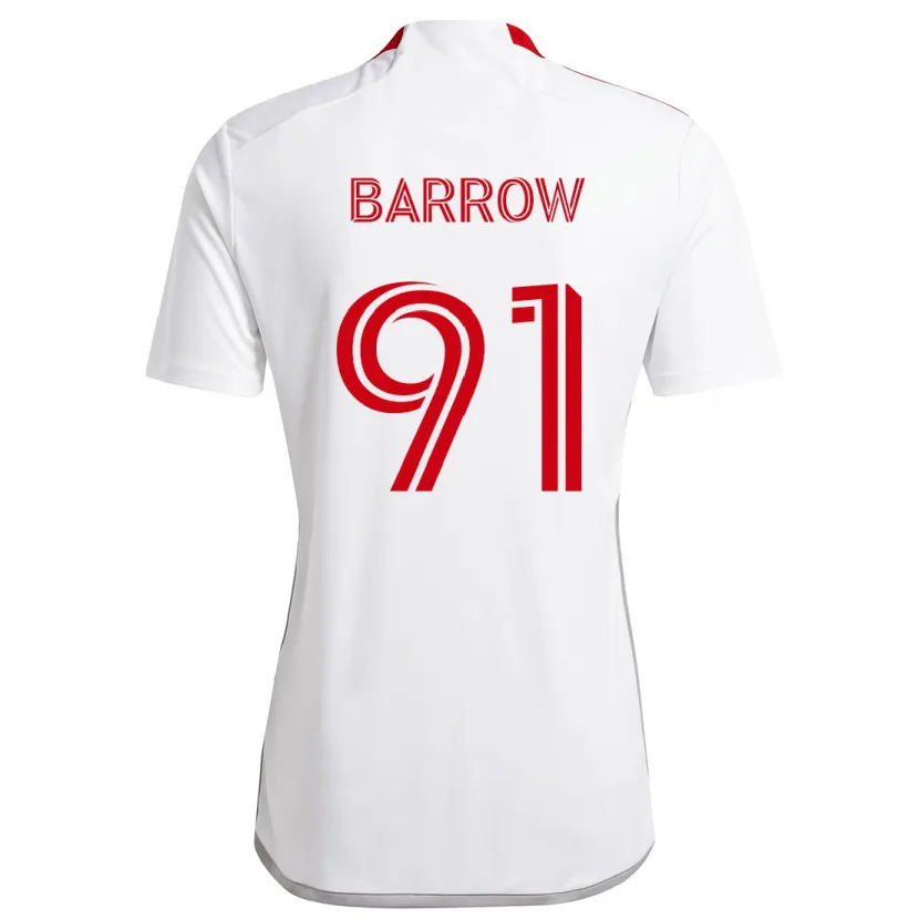 Danxen Herren Dékwon Barrow #91 Weiß Rot Auswärtstrikot Trikot 2024/25 T-Shirt