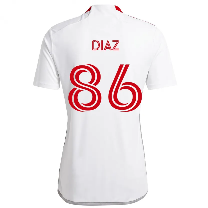 Danxen Herren Alec Díaz #86 Weiß Rot Auswärtstrikot Trikot 2024/25 T-Shirt