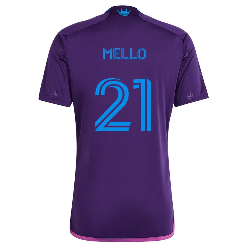 Danxen Herren Vinicius Mello #21 Lila-Blau Auswärtstrikot Trikot 2024/25 T-Shirt