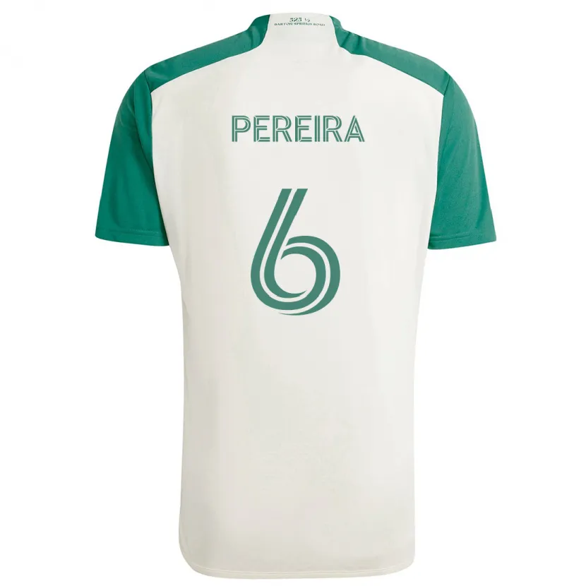 Danxen Herren Daniel Pereira #6 Braune Farben Grün Auswärtstrikot Trikot 2024/25 T-Shirt