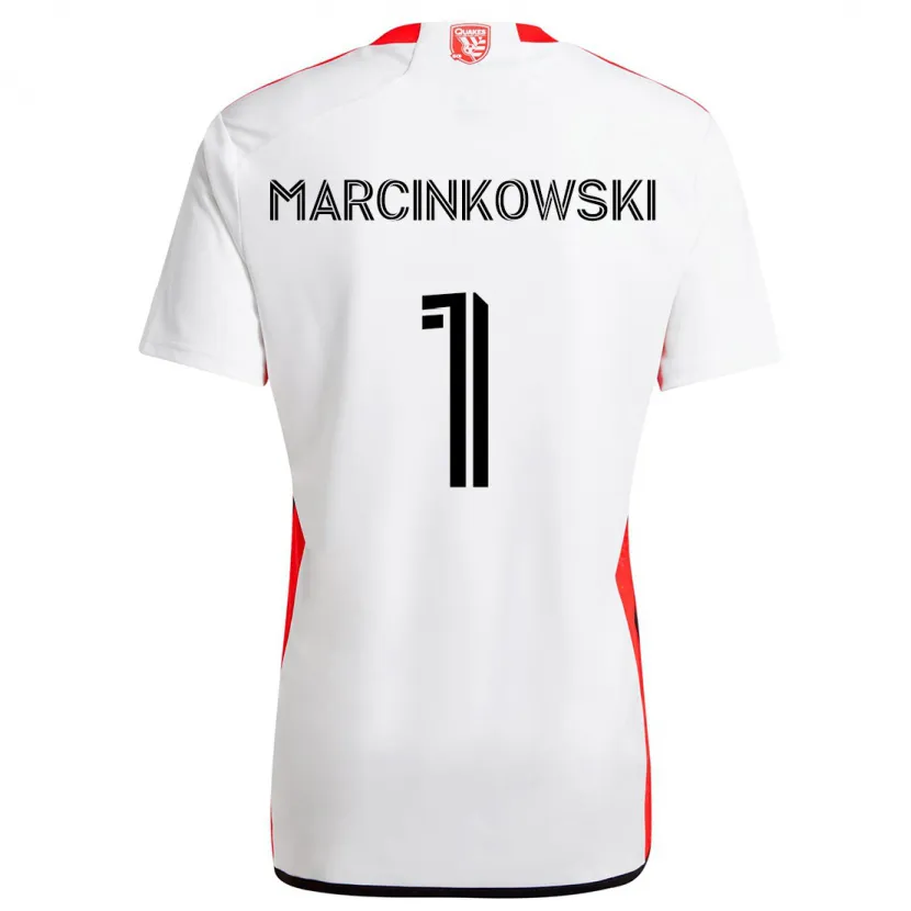 Danxen Herren Jt Marcinkowski #1 Weiß Rot Auswärtstrikot Trikot 2024/25 T-Shirt