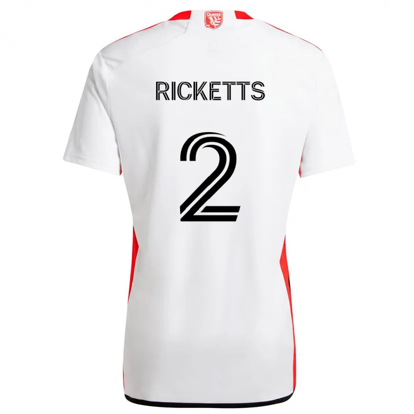 Danxen Herren Jamar Ricketts #2 Weiß Rot Auswärtstrikot Trikot 2024/25 T-Shirt