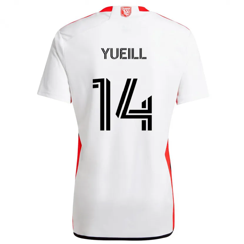 Danxen Herren Jackson Yueill #14 Weiß Rot Auswärtstrikot Trikot 2024/25 T-Shirt