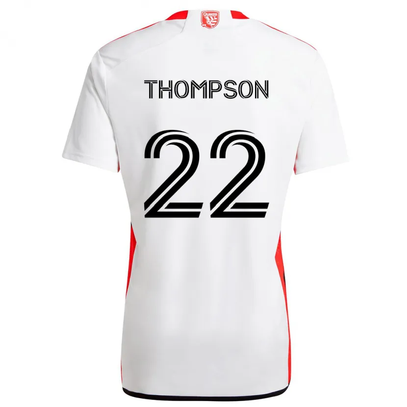 Danxen Herren Tommy Thompson #22 Weiß Rot Auswärtstrikot Trikot 2024/25 T-Shirt