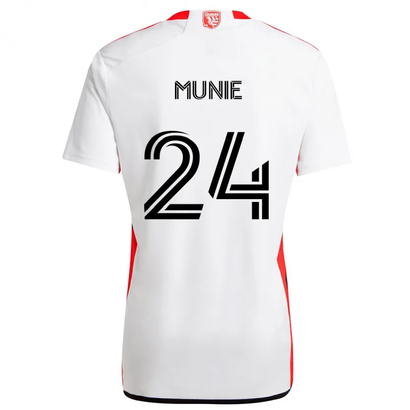 Danxen Herren Daniel Munie #24 Weiß Rot Auswärtstrikot Trikot 2024/25 T-Shirt