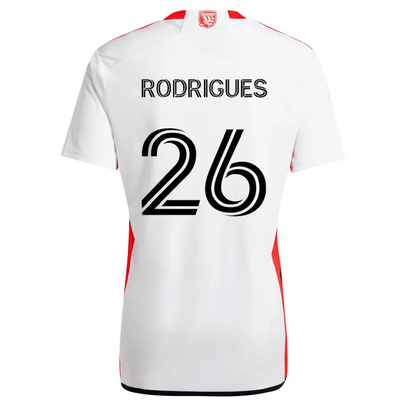 Danxen Herren Rodrigues #26 Weiß Rot Auswärtstrikot Trikot 2024/25 T-Shirt