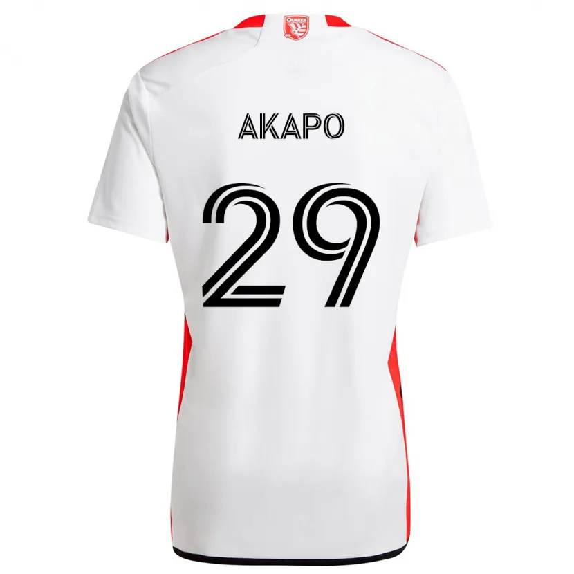 Danxen Herren Carlos Akapo #29 Weiß Rot Auswärtstrikot Trikot 2024/25 T-Shirt