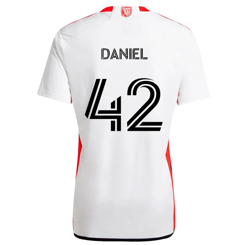 Danxen Herren Daniel #42 Weiß Rot Auswärtstrikot Trikot 2024/25 T-Shirt