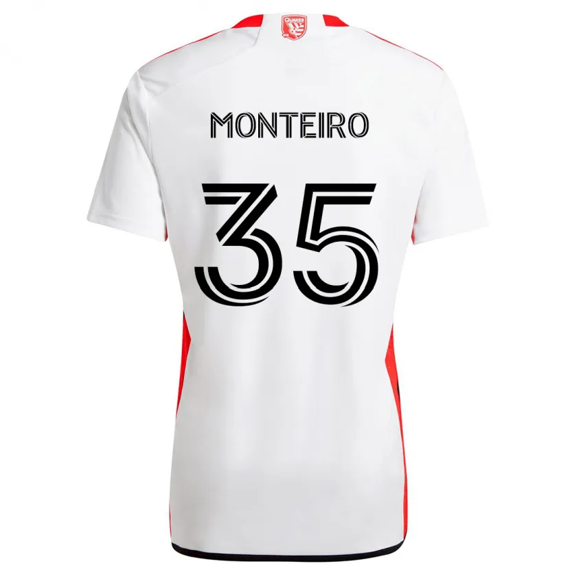 Danxen Herren Jamiro Monteiro #35 Weiß Rot Auswärtstrikot Trikot 2024/25 T-Shirt