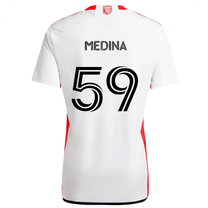 Danxen Herren Cruz Medina #59 Weiß Rot Auswärtstrikot Trikot 2024/25 T-Shirt