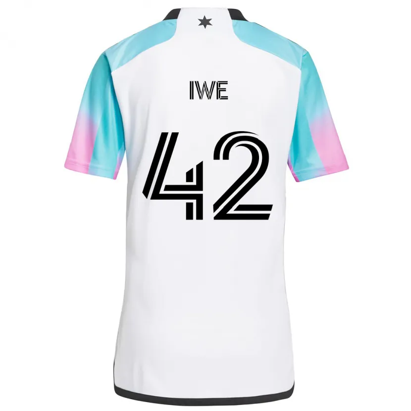 Danxen Herren Emmanuel Iwe #42 Weiß Blau Schwarz Auswärtstrikot Trikot 2024/25 T-Shirt