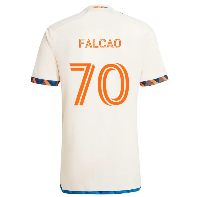 Danxen Herren Kiano Falcao #70 Weiß Orange Auswärtstrikot Trikot 2024/25 T-Shirt