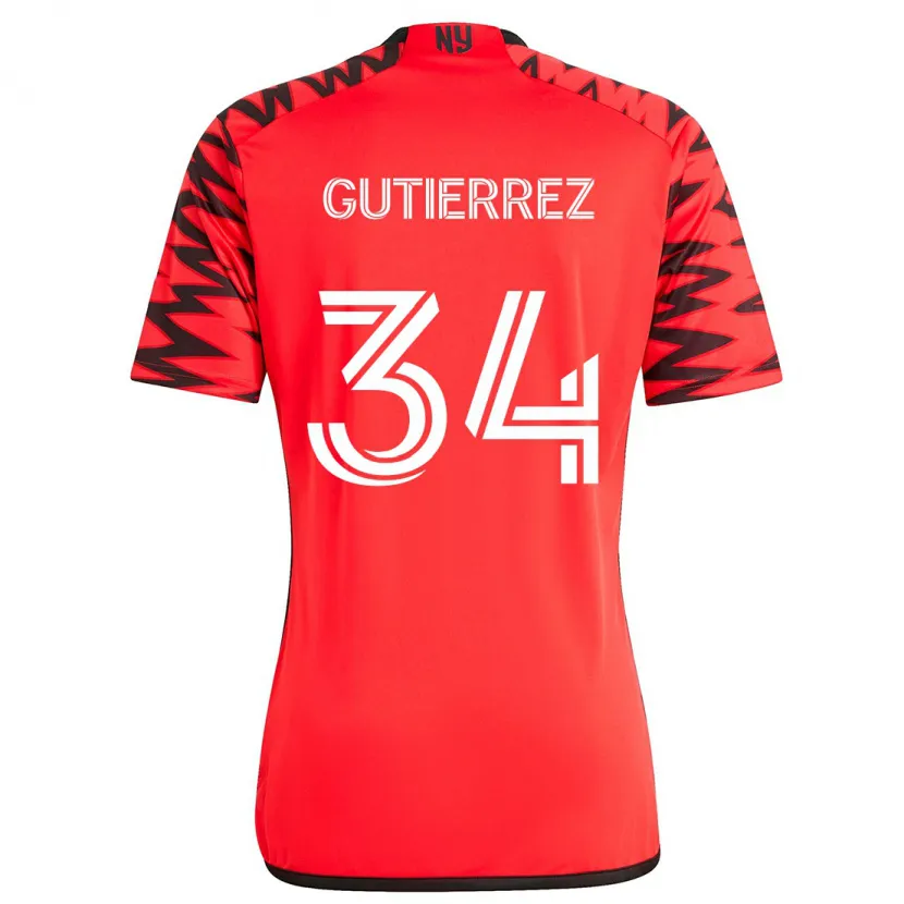 Danxen Herren Juan Gutiérrez #34 Rot Schwarz Weiß Auswärtstrikot Trikot 2024/25 T-Shirt