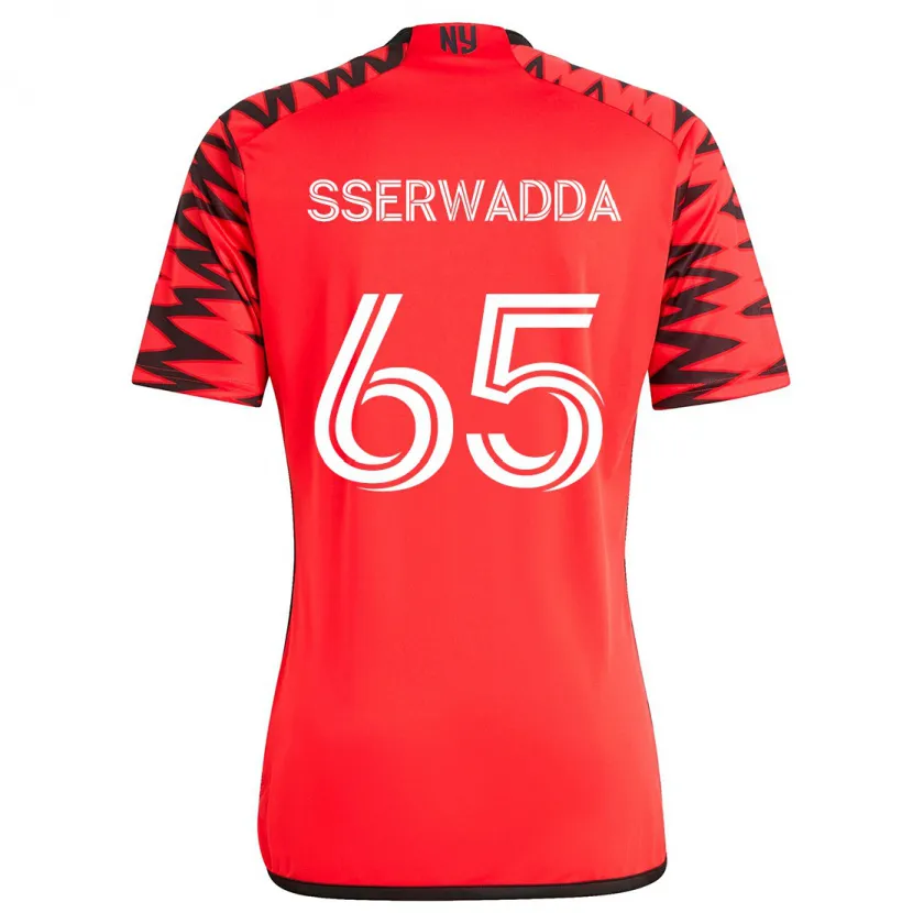 Danxen Herren Steven Sserwadda #65 Rot Schwarz Weiß Auswärtstrikot Trikot 2024/25 T-Shirt