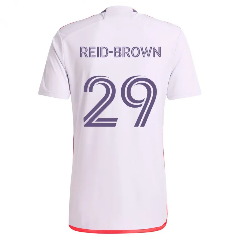 Danxen Herren Tahir Reid-Brown #29 Weiß Rot Lila Auswärtstrikot Trikot 2024/25 T-Shirt