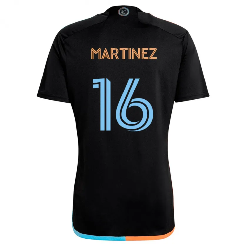 Danxen Herren Alonso Martínez #16 Schwarz Orange Blau Auswärtstrikot Trikot 2024/25 T-Shirt