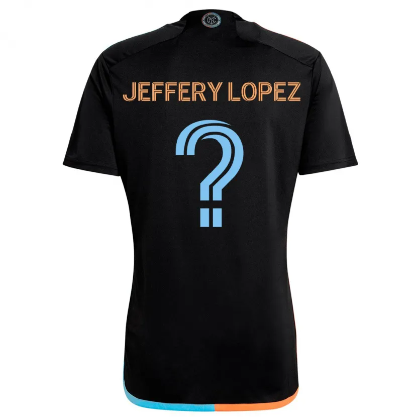 Danxen Herren Jeffery López #0 Schwarz Orange Blau Auswärtstrikot Trikot 2024/25 T-Shirt