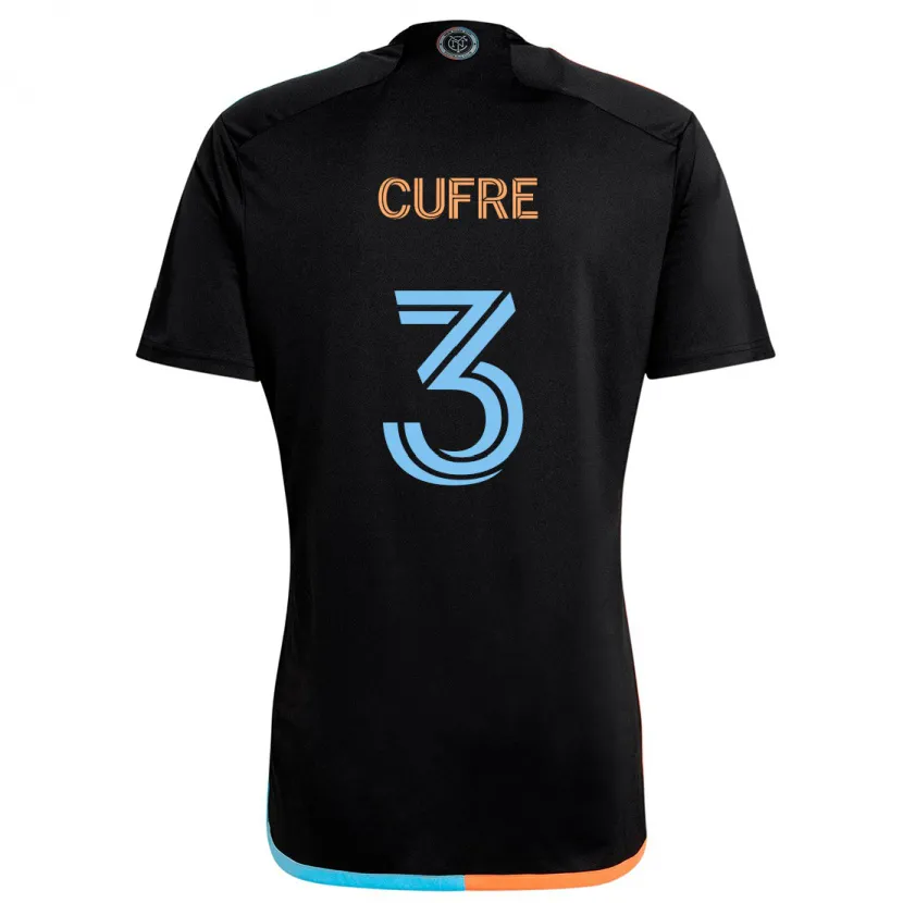 Danxen Herren Braian Cufré #3 Schwarz Orange Blau Auswärtstrikot Trikot 2024/25 T-Shirt