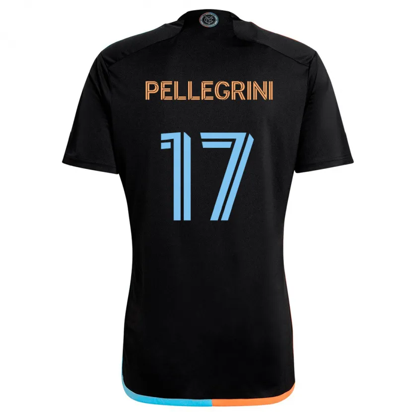 Danxen Herren Matías Pellegrini #17 Schwarz Orange Blau Auswärtstrikot Trikot 2024/25 T-Shirt