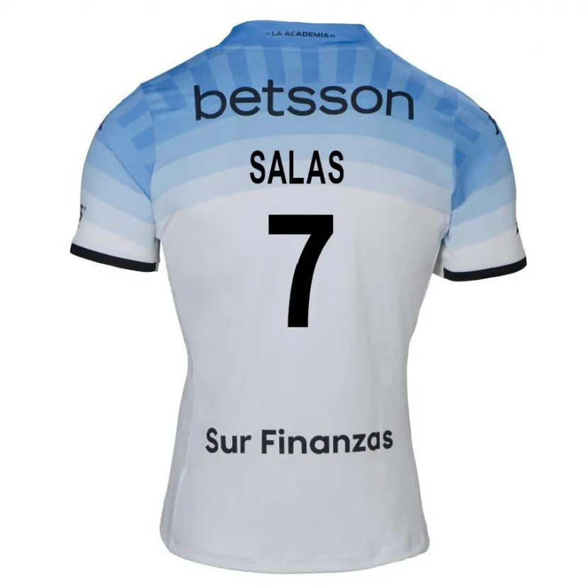 Danxen Herren Maximiliano Salas #7 Weiß Blau Schwarz Auswärtstrikot Trikot 2024/25 T-Shirt