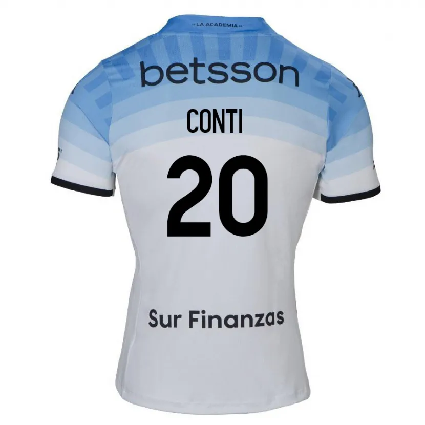 Danxen Herren Germán Conti #20 Weiß Blau Schwarz Auswärtstrikot Trikot 2024/25 T-Shirt