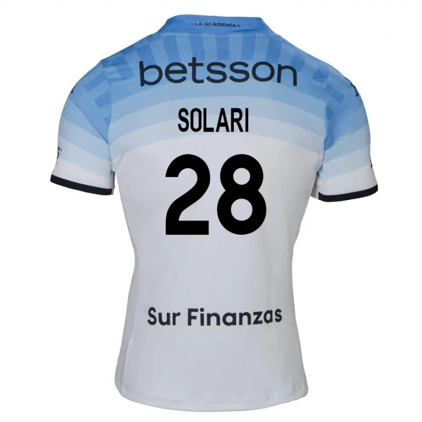 Danxen Herren Santiago Solari #28 Weiß Blau Schwarz Auswärtstrikot Trikot 2024/25 T-Shirt