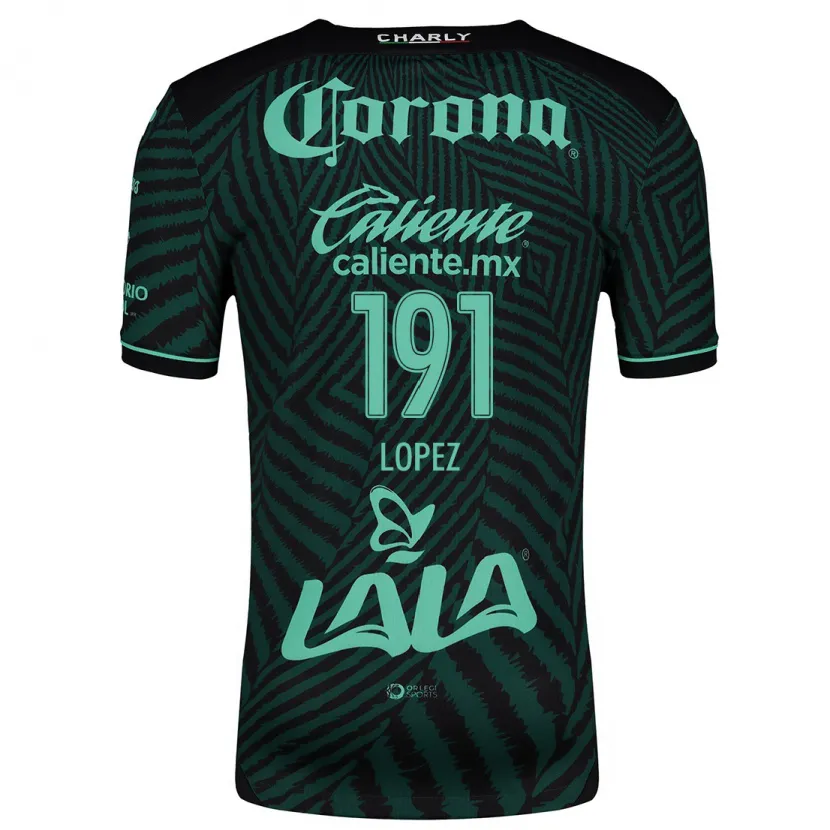 Danxen Herren Carlos López #191 Schwarz Grün Auswärtstrikot Trikot 2024/25 T-Shirt