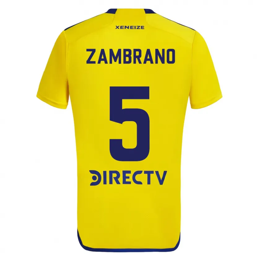 Danxen Herren Carlos Zambrano #5 Gelb Blau Auswärtstrikot Trikot 2024/25 T-Shirt