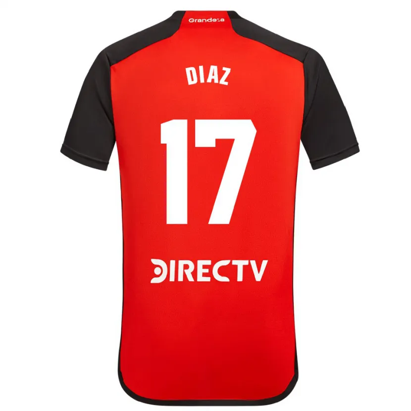 Danxen Herren Paulo Díaz #17 Rot Schwarz Weiß Auswärtstrikot Trikot 2024/25 T-Shirt