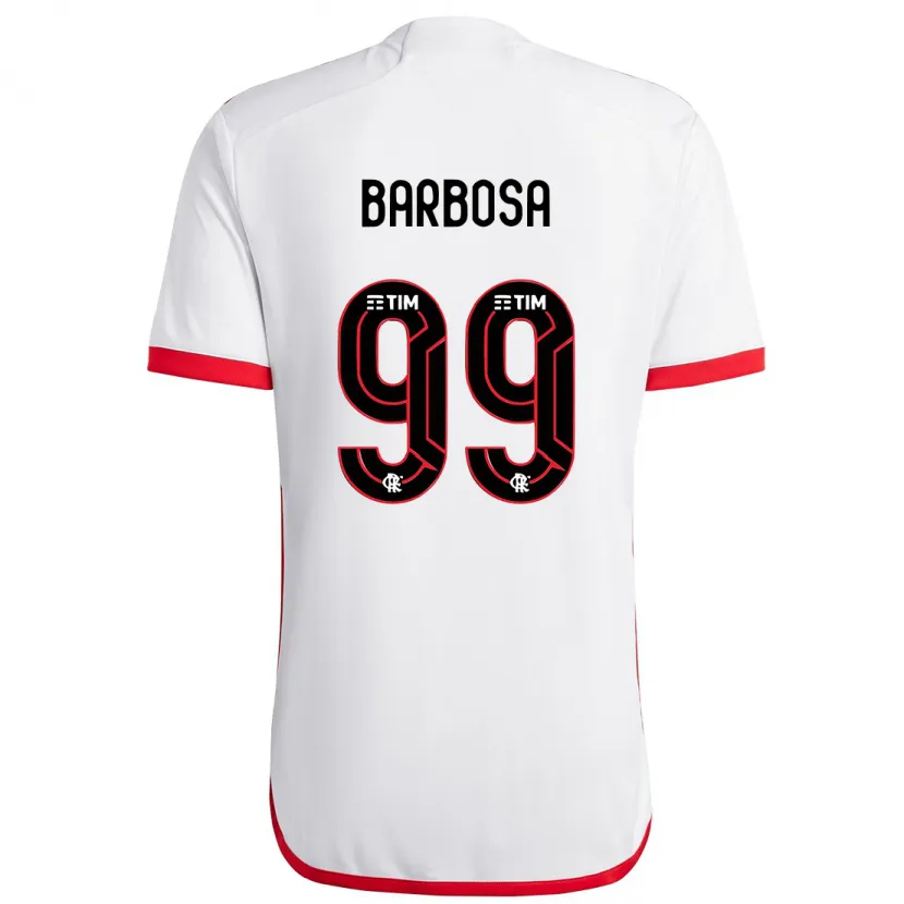 Danxen Herren Gabriel Barbosa #99 Weiß Rot Auswärtstrikot Trikot 2024/25 T-Shirt