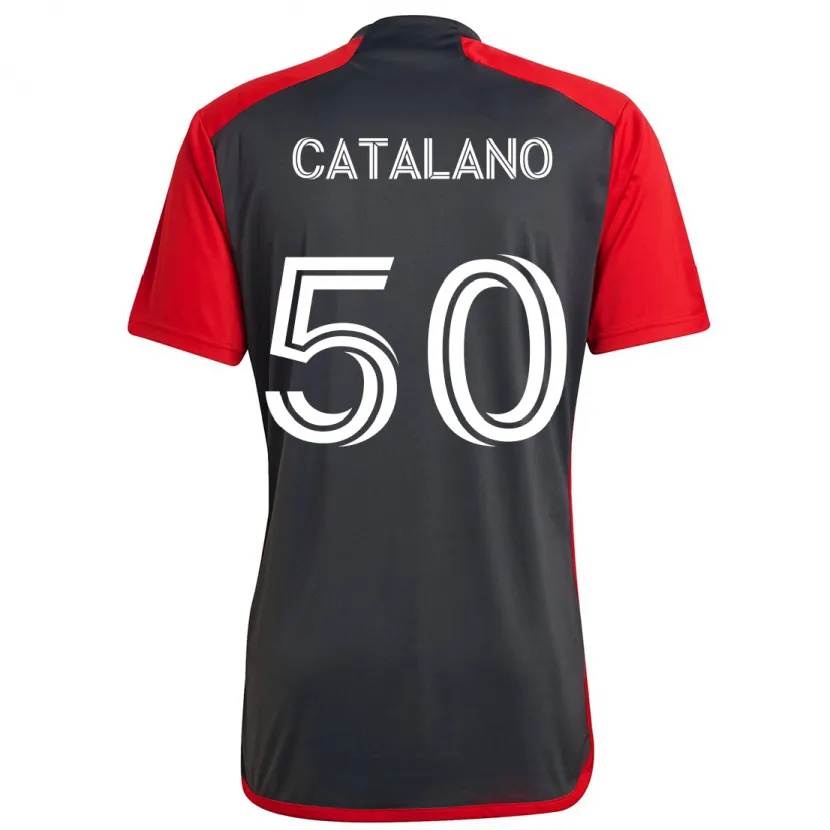 Danxen Damen Gianluca Catalano #50 Grau Rot Heimtrikot Trikot 2024/25 T-Shirt