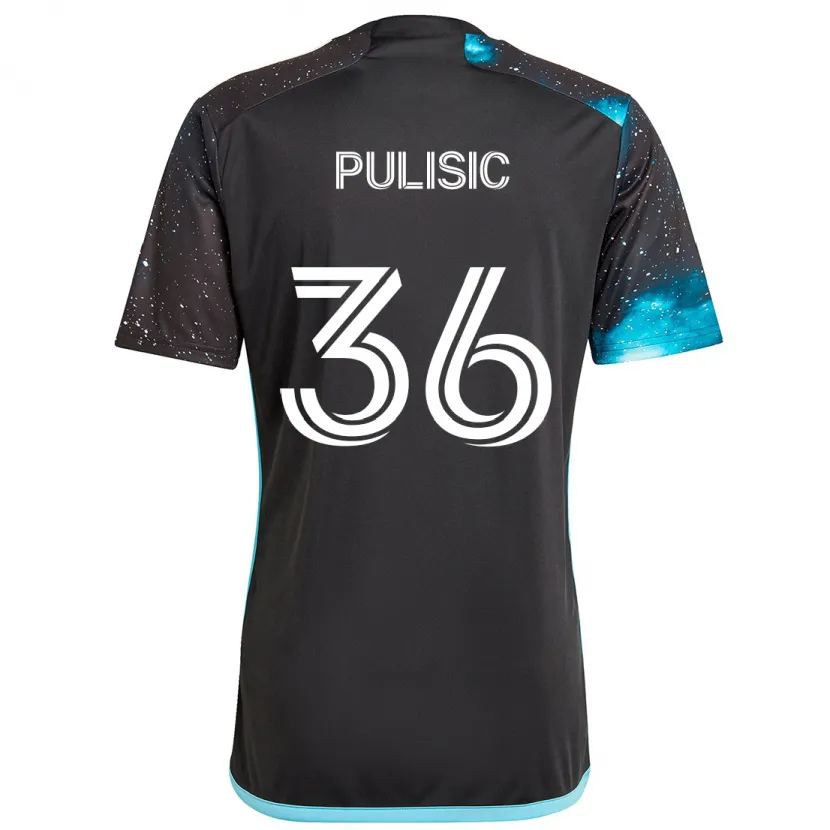 Danxen Damen Will Pulisic #36 Schwarz Blau Heimtrikot Trikot 2024/25 T-Shirt