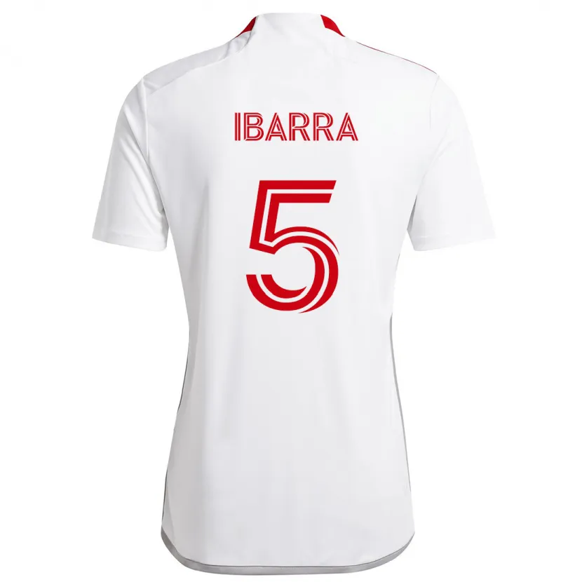 Danxen Damen Franco Ibarra #5 Weiß Rot Auswärtstrikot Trikot 2024/25 T-Shirt