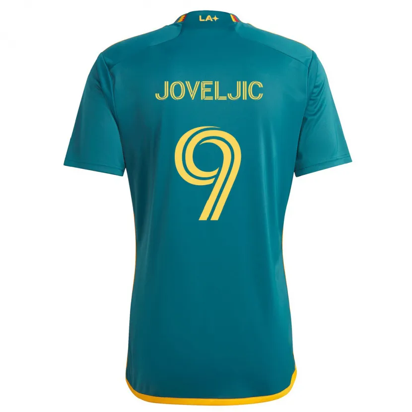 Danxen Damen Dejan Joveljic #9 Grün Gelb Auswärtstrikot Trikot 2024/25 T-Shirt