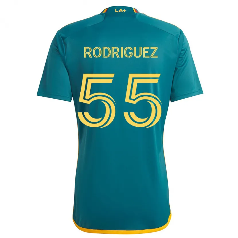 Danxen Damen Diego Rodriguez #55 Grün Gelb Auswärtstrikot Trikot 2024/25 T-Shirt