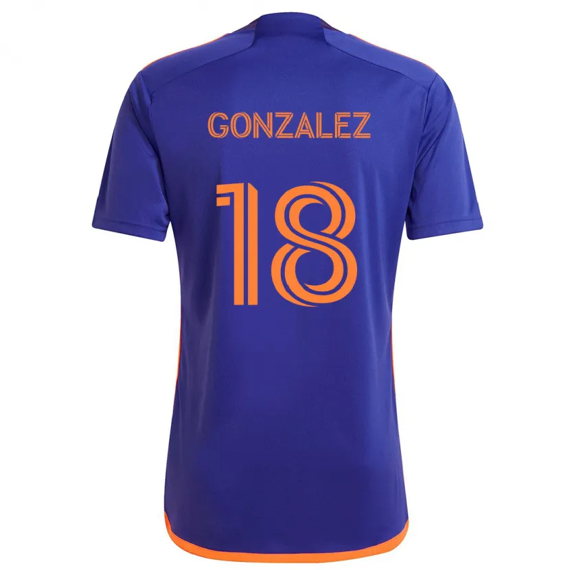 Danxen Damen Diego Gonzalez #18 Lila Orange Auswärtstrikot Trikot 2024/25 T-Shirt