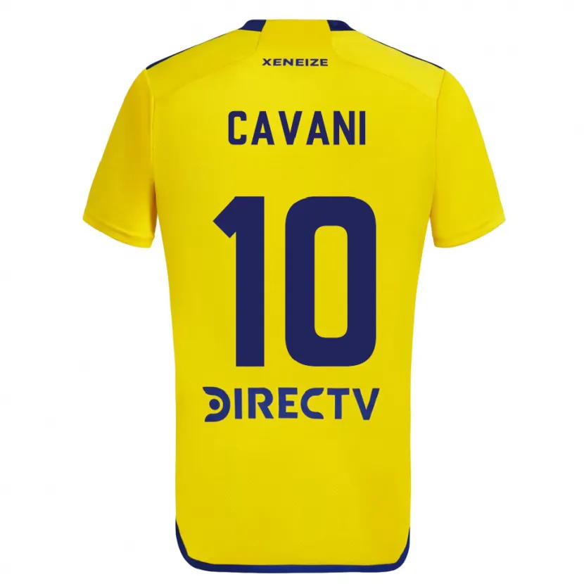 Danxen Damen Edinson Cavani #10 Gelb Blau Auswärtstrikot Trikot 2024/25 T-Shirt